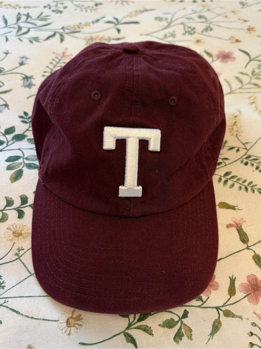 Maroon Texas A&M hat with White Block T logo